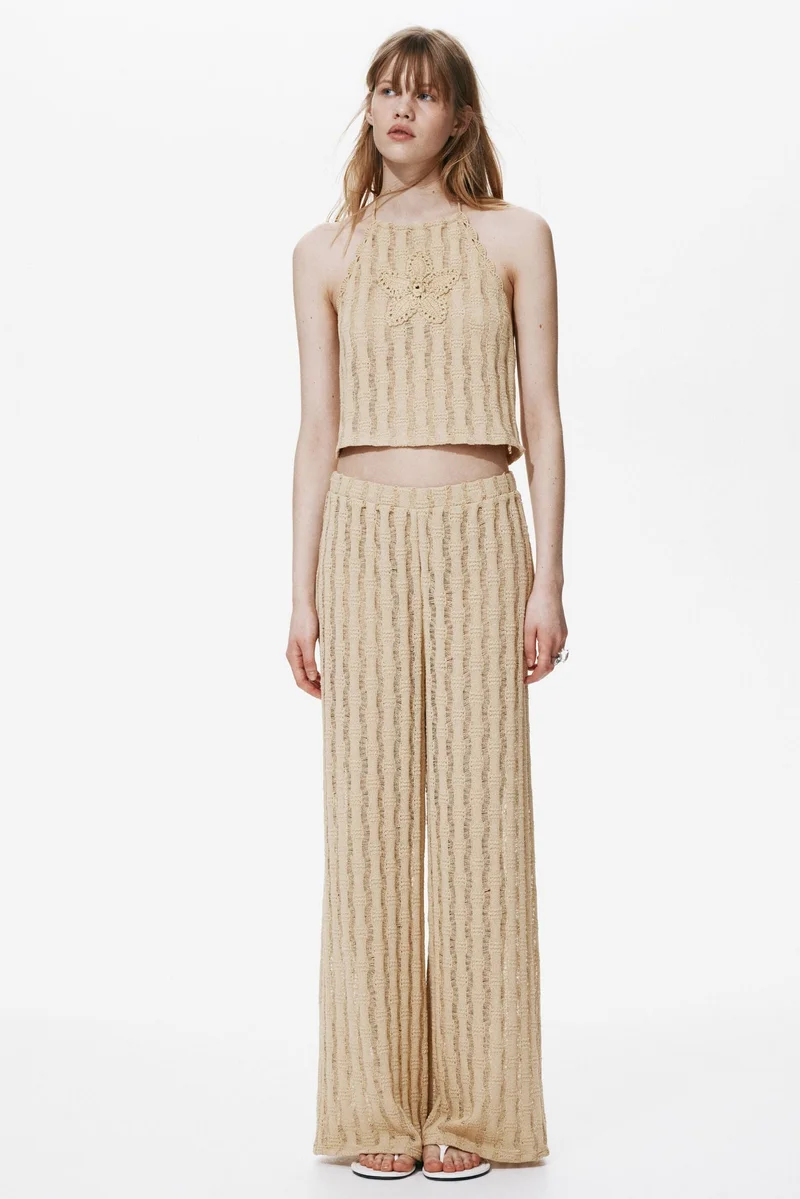 H&M Crochet-look halterneck top