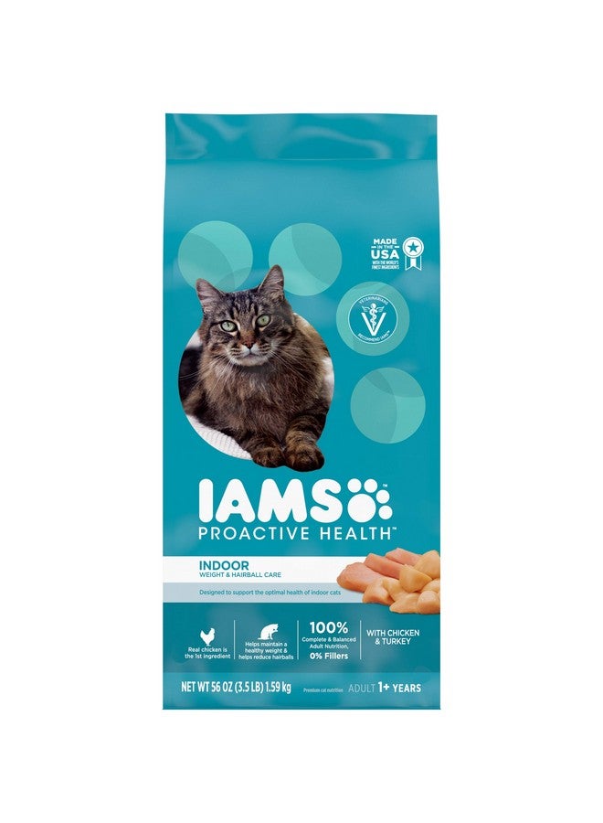 Iams Proactive Health Adult Indoor Weight Control & Hairball Care Dry Cat Food With Chicken & Turkey Cat Kibble, 3.5 Lb. Bag - Image 1