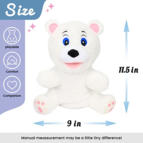 Hopearl Plush White Bear Hand Puppet with Open Movable Mouth for Imaginative Play Role Play Interactive Toy for Storytelling Teaching Puppet Theater Gifts for Kids Boys Girls 115 - Image 5