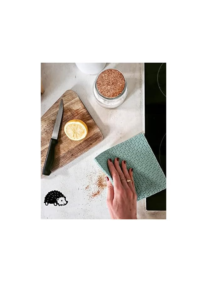 Spontex Sponges Cloths With Anti-bacterial Protection, 100% Biodegradable, Stops Odours and Stays Fresher for Longer, Absorbent, Flexible and Durable, Yellow, 5 Pieces - Image 3