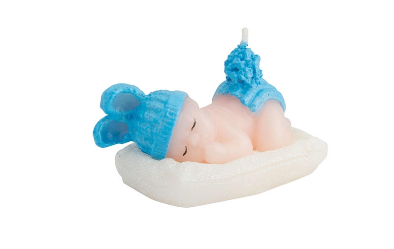 Babies Bloom Sleeping Baby Birthday Candle Favor, Blue (Set of 2) - Image 5