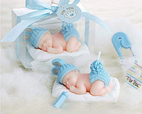 Babies Bloom Sleeping Baby Birthday Candle Favor, Blue (Set of 2) - Image 2