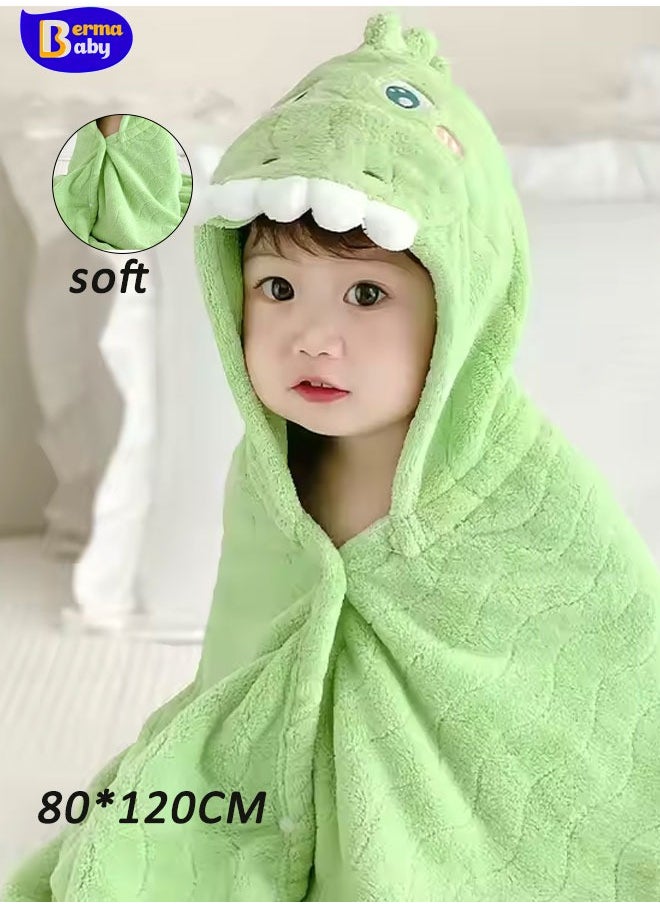 Berma Baby Baby Hooded Towel with Unique Animal Design Ultra Soft Thick Cotton Bath Towel for Newborn 80*120CM  - Image 1