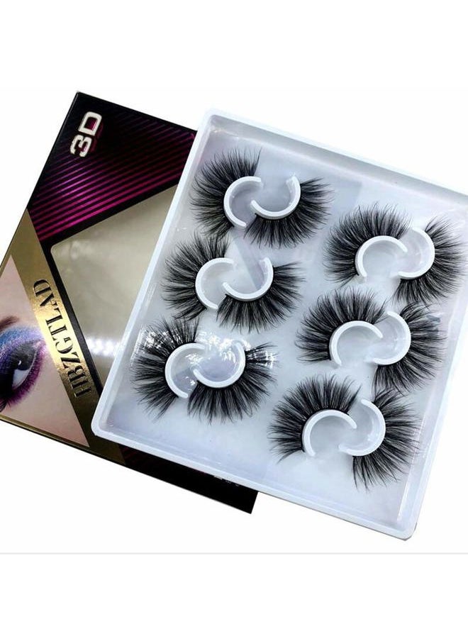 HBZGTLAD - 6 Pairs Fluffy False Eyelashes Natural Faux Mink Strip 3D Lashes Pack (MDF-13) - Image 1