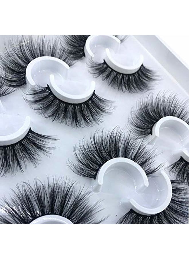 HBZGTLAD - 6 Pairs Fluffy False Eyelashes Natural Faux Mink Strip 3D Lashes Pack (MDF-13) - Image 1