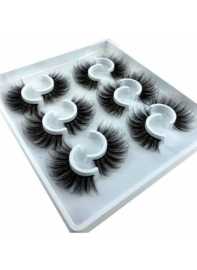 HBZGTLAD - 6 Pairs Fluffy False Eyelashes Natural Faux Mink Strip 3D Lashes Pack (MDF-13) - Image 1