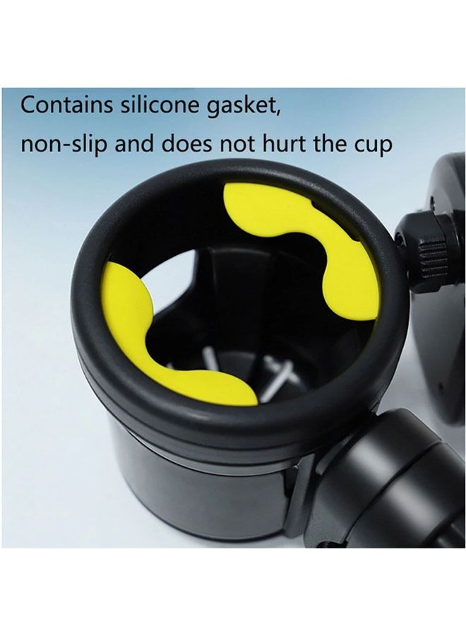 Beauenty Stroller Cup Holder with Phone Holder, 3-in-1 Universal Cup Holder with 2 PCS Stroller Hooks  for Stroller, Bike, Wheelchair, Walker, Scooter -Great Accessory for Mommy (Black) - Image 3