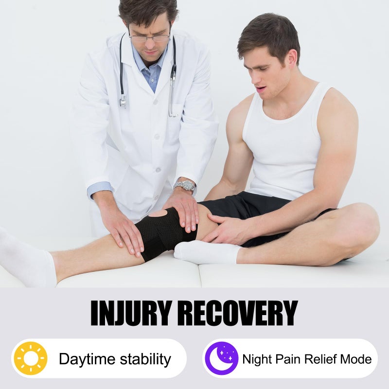 NEENCA Knee Brace for Knee Pain, Compression Knee Support with Air Mesh Fabric, Adjustable Knee Wrap with Side Stabilizers, Ultra-Soft Bandage for Elderly, Meniscus Tear, ACL, Arthritis Relief, Hiking - Image 4