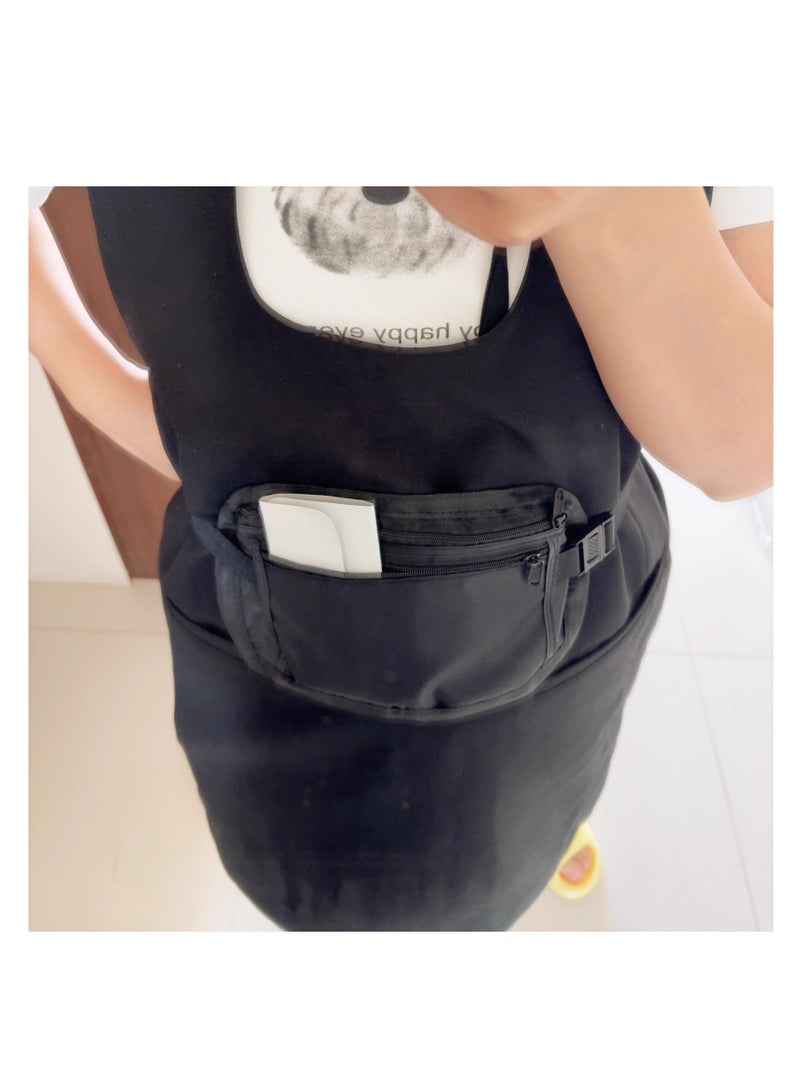 NOVOLAN حقيبة خصر ضيقة، حقيبة مضادة للسرقة، حقيبة خصر ضيقة للسفر إلى الخارج، حقيبة جواز سفر رياضية محايدة رفيعة غير مرئية، محفظة مضادة للسرقة، خفيفة الوزن وقابلة للإخفاء (أسود)