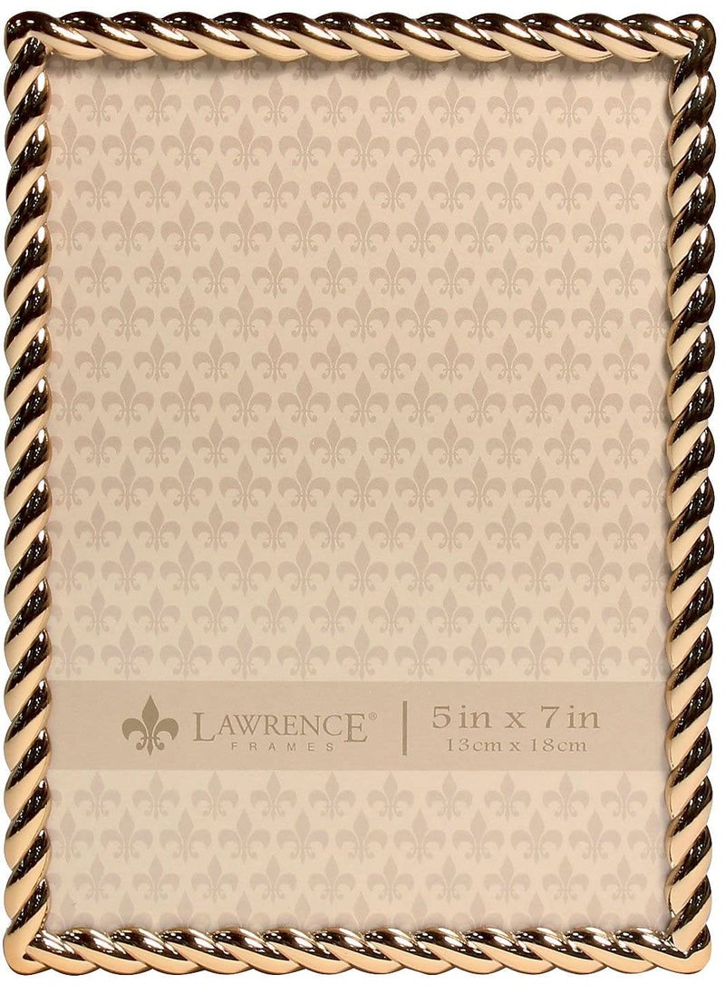 Lawrence Frames Lawrence Frames Rope Design Metal Frame  5x7  Gold  - Image 1