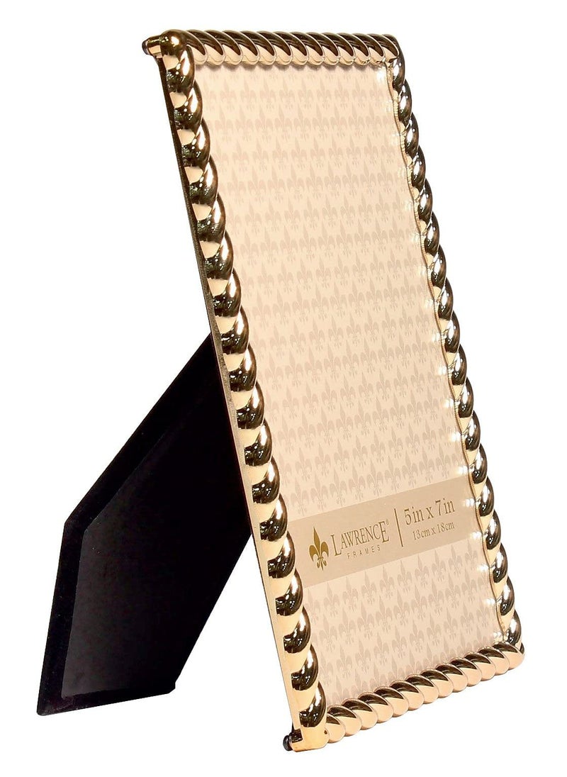 Lawrence Frames Lawrence Frames Rope Design Metal Frame  5x7  Gold  - Image 2