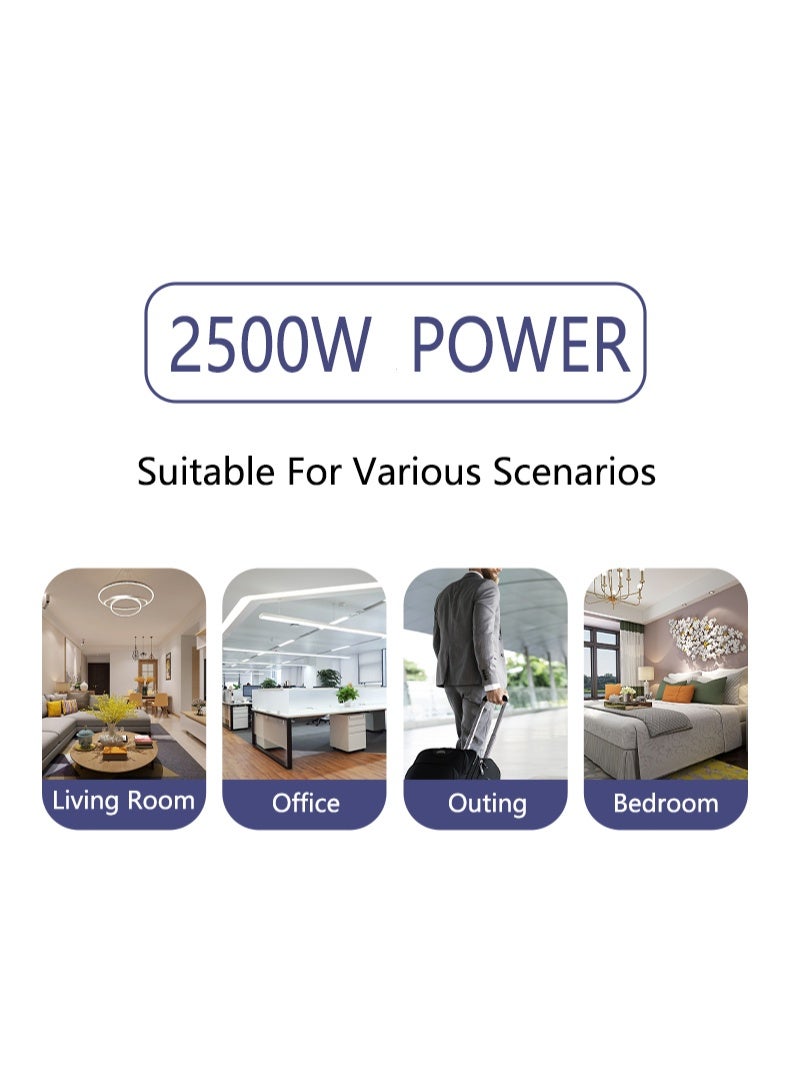 Sky View موسع مخرج الحائط متعدد المقابس، 2500 واط، موسع مخرج كهربائي 3 طرق مع 2 USB و 1 منفذ Type-C، محول مقبس عالمي، محطة شحن للمنزل، المكتب، المطبخ، مع مفاتيح فردية (أسود) - Image 3