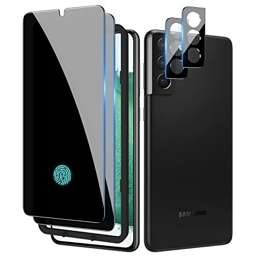 LYWHL [2+2 Pack] for Samsung Galaxy S22 Plus Privacy Screen Protector [Support Fingerprint ID] + Camera Lens Protector, Tempered Glass Black Film for Galaxy S22 Plus 6.6”, Case Friendly - Image 1