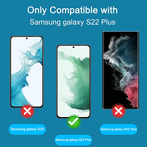 LYWHL [2+2 Pack] for Samsung Galaxy S22 Plus Privacy Screen Protector [Support Fingerprint ID] + Camera Lens Protector, Tempered Glass Black Film for Galaxy S22 Plus 6.6”, Case Friendly - Image 3