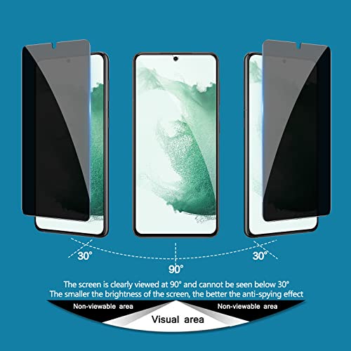 LYWHL [2+2 Pack] for Samsung Galaxy S22 Plus Privacy Screen Protector [Support Fingerprint ID] + Camera Lens Protector, Tempered Glass Black Film for Galaxy S22 Plus 6.6”, Case Friendly - Image 4