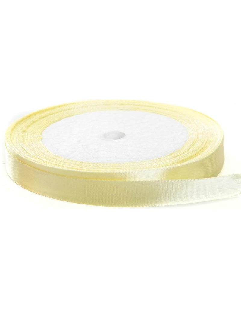 Generic 10-Piece Satin Ribbon 10mm Wide Light Yellow Color  - Image 2