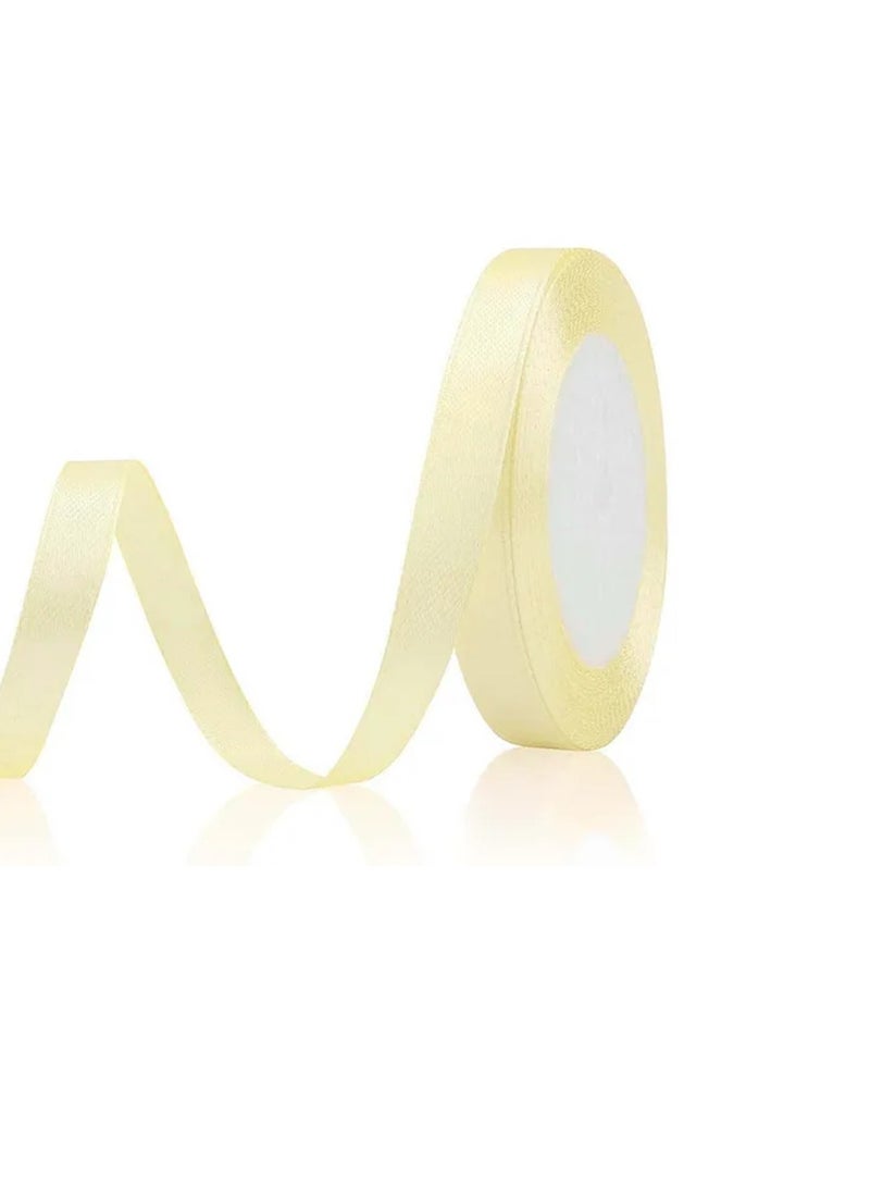 Generic 10-Piece Satin Ribbon 10mm Wide Light Yellow Color  - Image 3