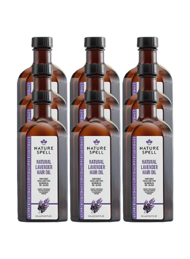 Nature Spell 9 Pieces Natural Lavender Hair Oil For All Hair Types 150ml - Image 1