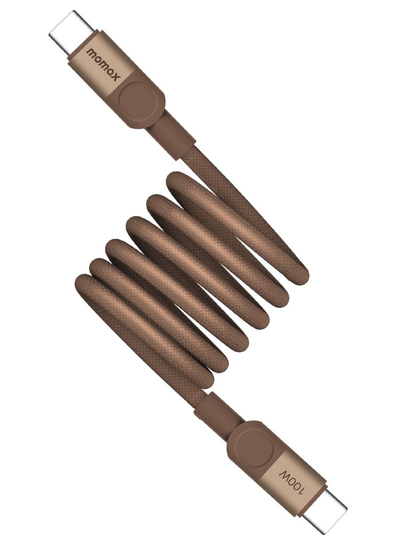 Momax Mag Link 100W QC 3.0 [1 Meter] USB-C to USB-C Fast Charging Magnetic Cable - Desert Titanium - Image 1