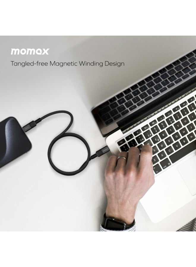 Momax Mag Link 100W QC 3.0 [1 Meter] USB-C to USB-C Fast Charging Magnetic Cable - Desert Titanium - Image 3