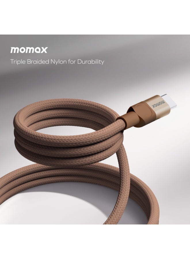 Momax Mag Link 100W QC 3.0 [1 Meter] USB-C to USB-C Fast Charging Magnetic Cable - Desert Titanium - Image 4