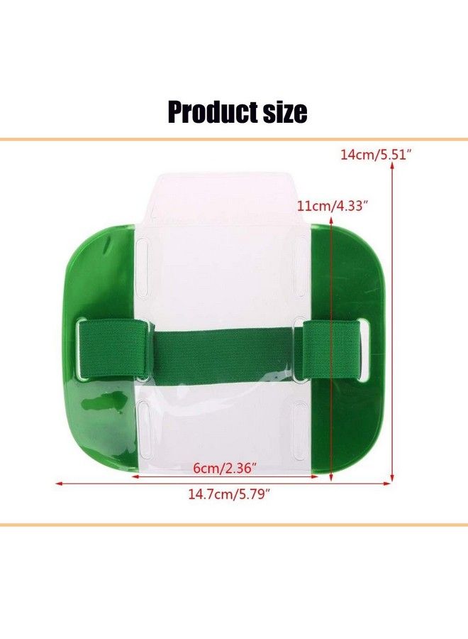 KOOBOOK 2Pcs Adjustable Elastic Arm Band Id Badge Holder Photo Armband Credit Card Case Cover Blue  - Image 4