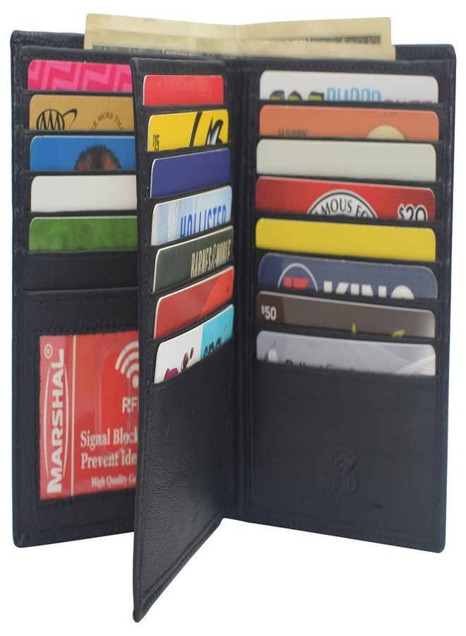 MARSHAL RFID Blocking Bifold Hipster Multi Credit Card ID Holder Wallet Leather (Black) - Image 4