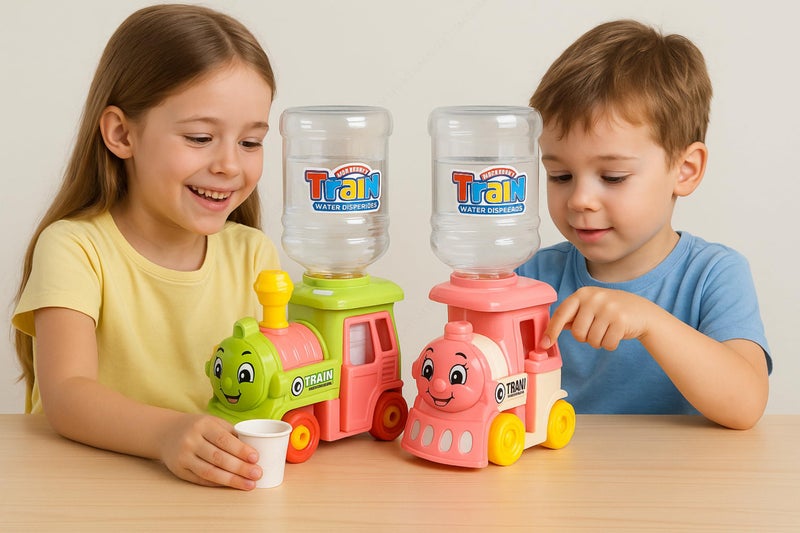 SHAKTISM Kids Pretend Play Kitchen Water Dispenser, Mini Bus, Fire Truck Toy Set, Duck Theam Based Random Colour 1Pc (Train) - Image 5