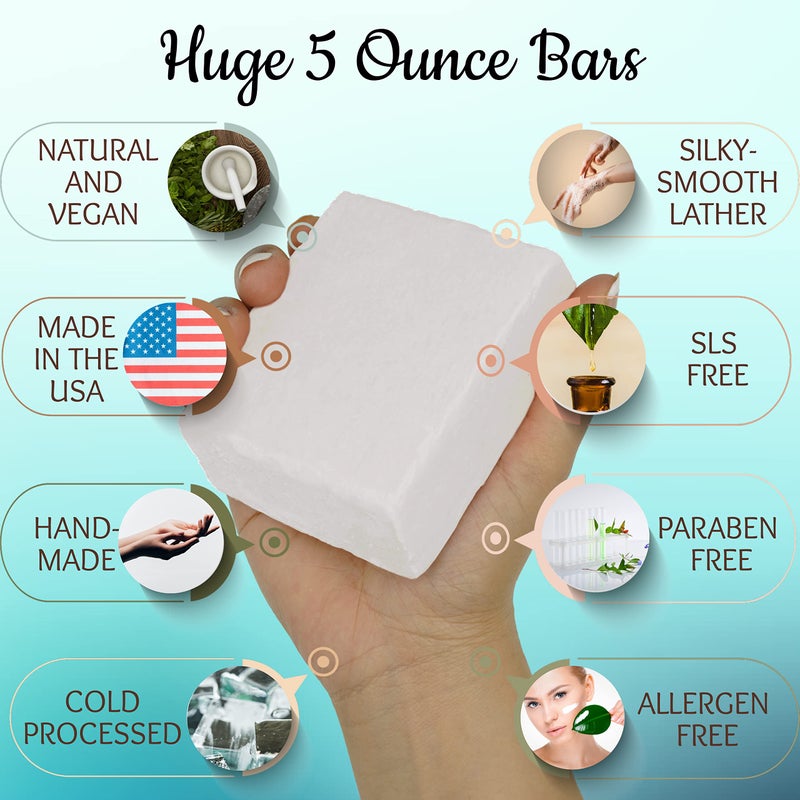 Amish Farms Fragrance-Free & Dye-Free Natural Bar Soap for Sensitive Skin (Huge 5 Bars) - Made in USA, Unscented Moisturizing Bar Soap Soap (5-Pack) - Image 4