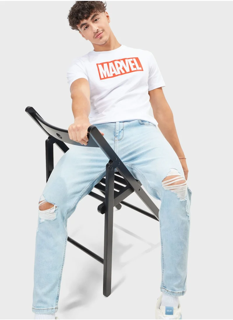 SP Characters Marvel Print Crew Neck T-Shirt