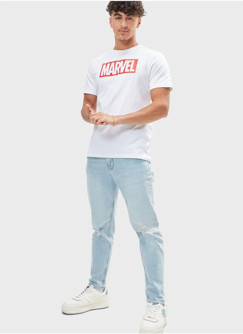 SP Characters Marvel Print Crew Neck T-Shirt