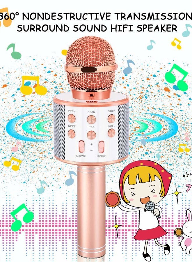 Dodosky Toys for Girls Age 5-12, Wireless Bluetooth Karaoke Microphone for Kids Popular Toys for 5 6 7 8 9 10 11 12 Year Olds Girls Boys Best Gifts for 5-12 Year Olds Girl Boy Teen - Champagne - Image 5