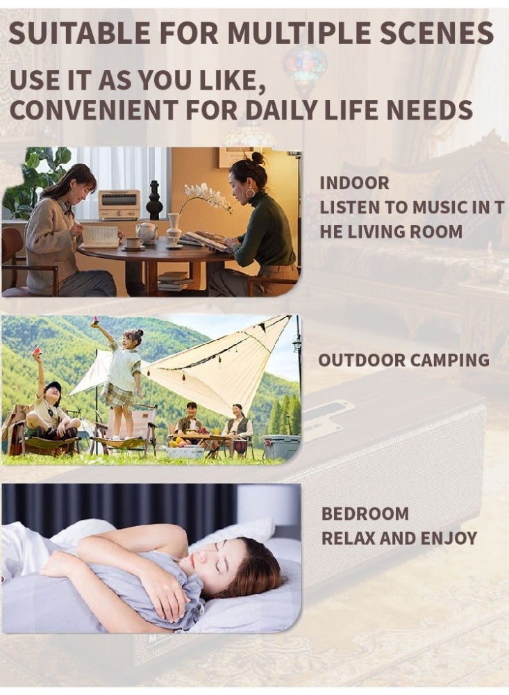 مكبرات صوت كمبيوتر ريترو-شريط صوت خشبي مع بلوتوث 5.3 واتصال يو اس بي / التوافق العالمي للكمبيوتر ، سطح المكتب ، الكمبيوتر المحمول ، الشاشة ، الكمبيوتر اللوحي والهاتف الذكي - Image 4