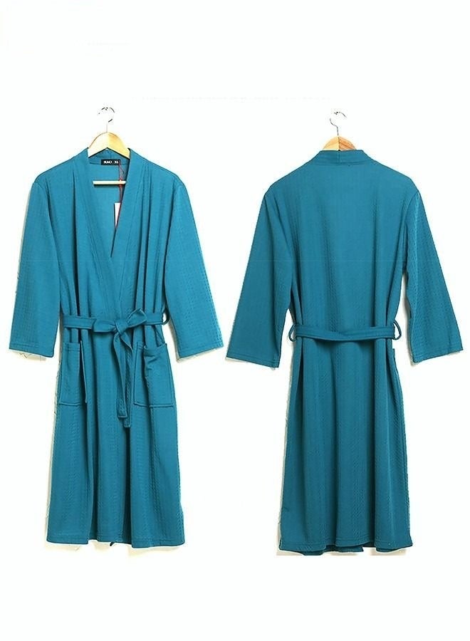 Ladies Waffle Woven Bathrobes with Belts, Cotton Robes, Light and Breathable Women's Gowns L - Image 3