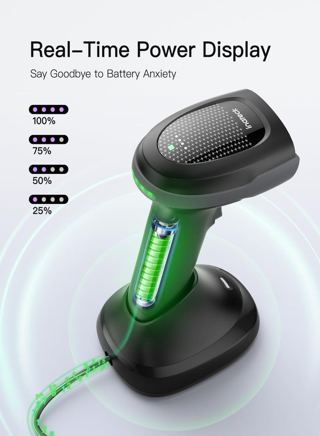 Inateck Wireless 2D Barcode Scanner Bluetooth, Megapixel QR Scanner with Charging Cradle Data Receiver, 2X 2000mAh Replaceable Batteries for Continuous Shift Work - Image 5