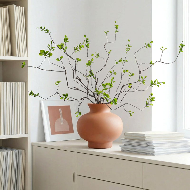 Ttranewsoo 4 Pcs Fall Stems Artificial Ficus Branches, Faux Eucalyptus Stems Fall Decor, Fake Leaves Fall Decorations for Home, Autumn Table Decor Fall Branches for Vase 47.2 Inch,Green - Image 3