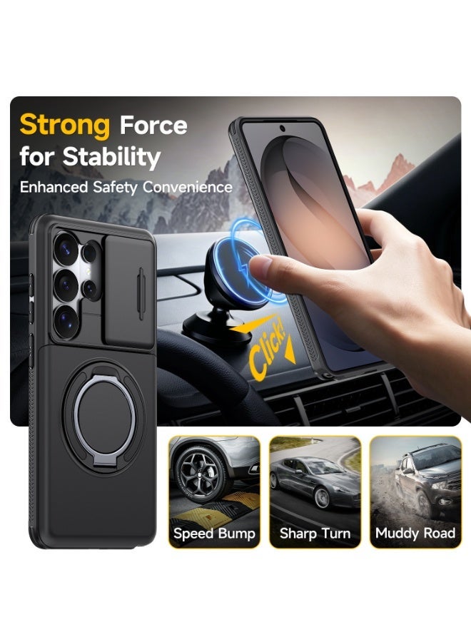 Multifunctional Case for Samsung S23/S24/S25/S26 Ultra with Slide Camera Cover, Magnetic Stand & Card Slot, Shockproof Phone Cover - Image 2