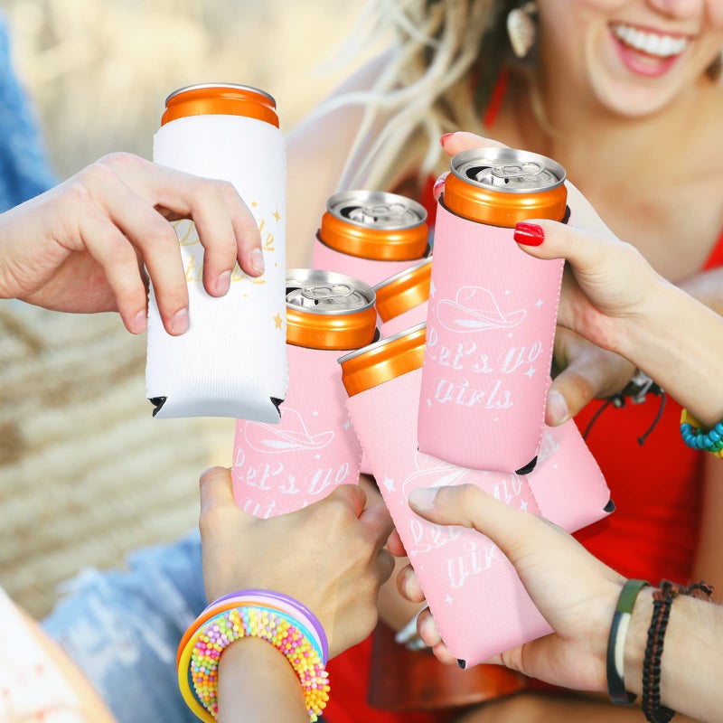 Youyole 12 Pcs Bachelorette Party Can Sleeves Cowgirl Slim Can Let's Go Girl Bachelorette Party Can Coolers Bride Insulated Beer Can Cooler Sleeves for Bridal Shower Supplies Favors Decorations - Image 3