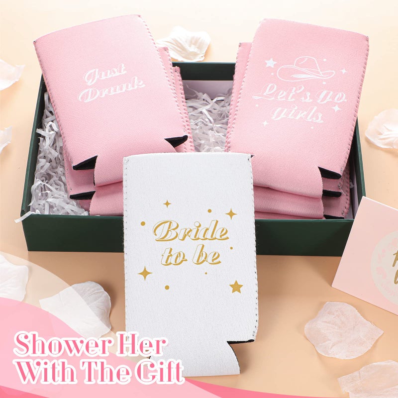 Youyole 12 Pcs Bachelorette Party Can Sleeves Cowgirl Slim Can Let's Go Girl Bachelorette Party Can Coolers Bride Insulated Beer Can Cooler Sleeves for Bridal Shower Supplies Favors Decorations - Image 5