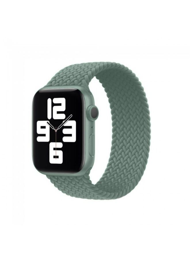 vesus Braided Solo Loop Elastic Replacement Band Small For Apple Watch 42/44/45mm Green