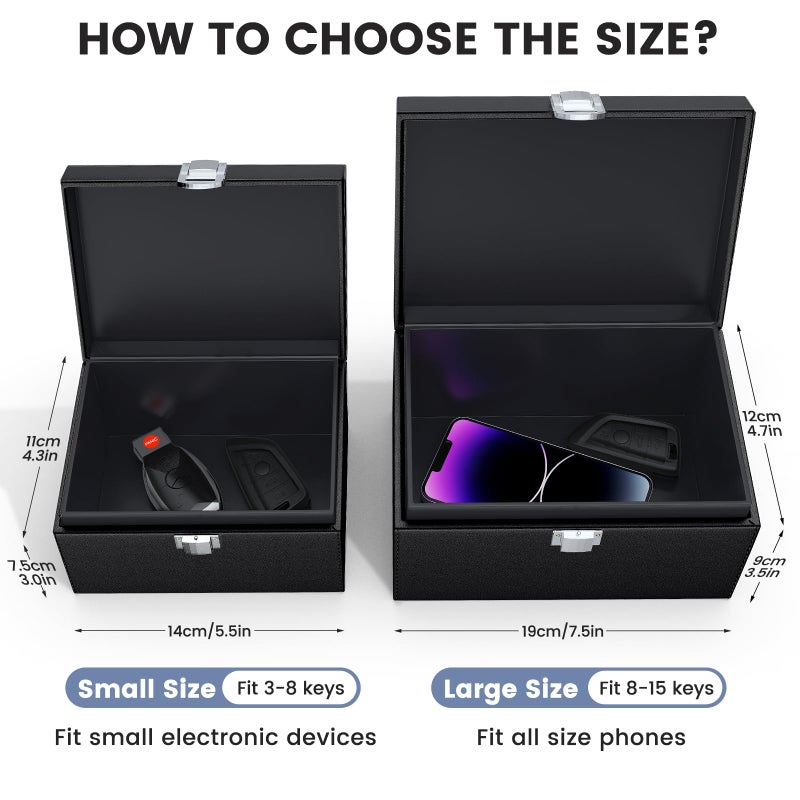 OMKHE Faraday Key Fob Protector, Faraday Box for Car Keys with 2 PACK Faraday Bags, RFID Box for Car Keys, Car Key Signal Blocking Box Box for Car Security (Small) - Image 5
