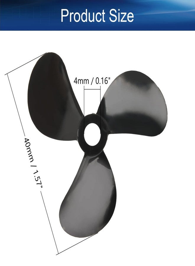Heyiarbeit RC Boat Propeller 3 Blades Propeller Hole 4mm Diameter 40mm Plastic CW for RC Boat Model Boat Black 1PCS - Image 2