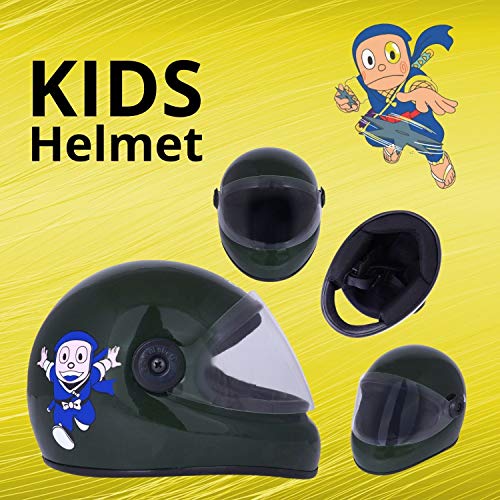 Western Era Stylish Ninja New Hatorri Character Sticker Full Face Helmet for Kids || Baby Safety and Comfort || (3-12 Years) (Free, Green Glossy) (Non-Motorized) - Image 4