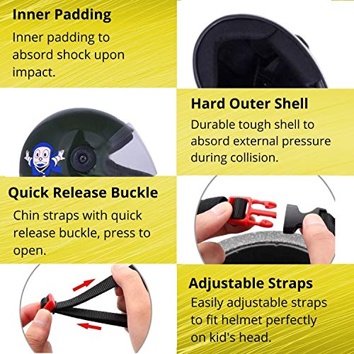 Western Era Stylish Ninja New Hatorri Character Sticker Full Face Helmet for Kids || Baby Safety and Comfort || (3-12 Years) (Free, Green Glossy) (Non-Motorized) - Image 5