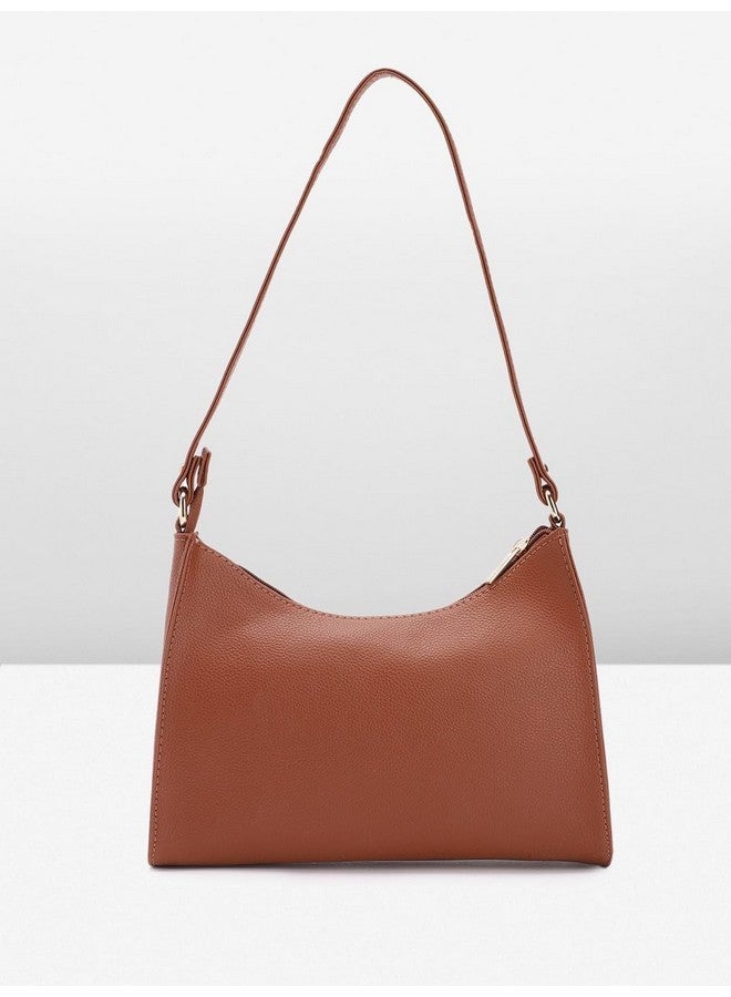 Fastrack Solid Hobo Bag For Women, Girls and Ladies | Ladies Purse Handbag | Made of Premium PU Material | Shoulder For Casual Carry | Handbags, Tan - Image 4