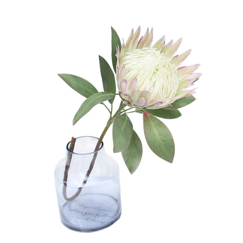 Calcifer 1 Pcs 75 CM The King Protea Protea Cynaroides Artificial Flowers Plants for Home Garden Wedding Party Decoration Beige 1