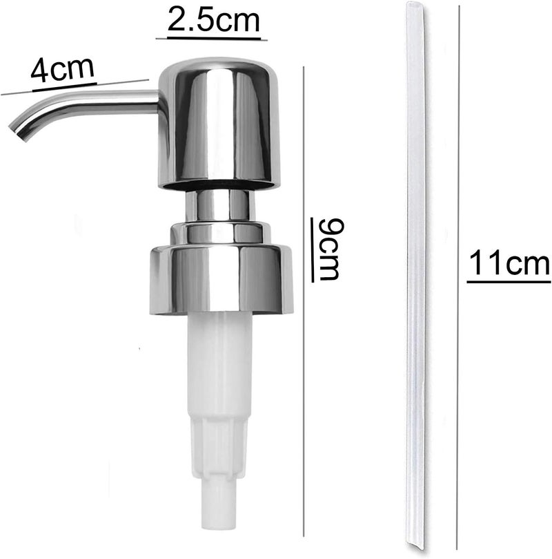 ويوبلز قطعتان من مضخة موزع غسول بديلة، مضخة موزع صابون من الفولاذ المقاوم للصدأ 304، مضخة بديلة لأنابيب الصابون البلاستيكية، موزع صابون سائل للمطبخ والحمام وزجاجات سطح العمل - Image 2