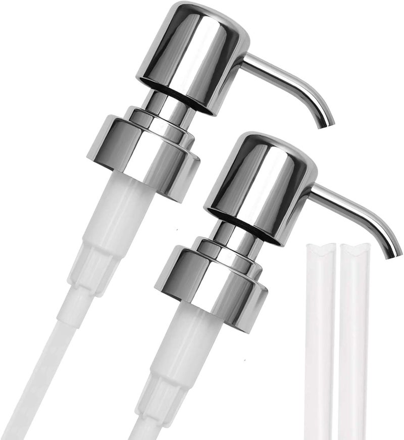 ويوبلز قطعتان من مضخة موزع غسول بديلة، مضخة موزع صابون من الفولاذ المقاوم للصدأ 304، مضخة بديلة لأنابيب الصابون البلاستيكية، موزع صابون سائل للمطبخ والحمام وزجاجات سطح العمل - Image 1