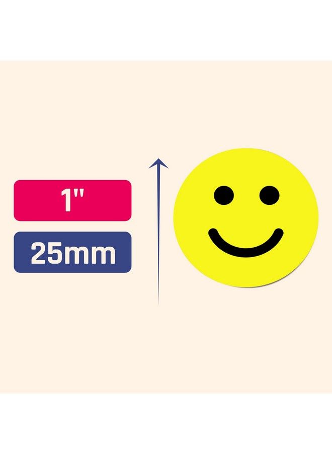 TownStix 1200 Pack 1" Yellow Smiling Happy Face Stickers - Image 5