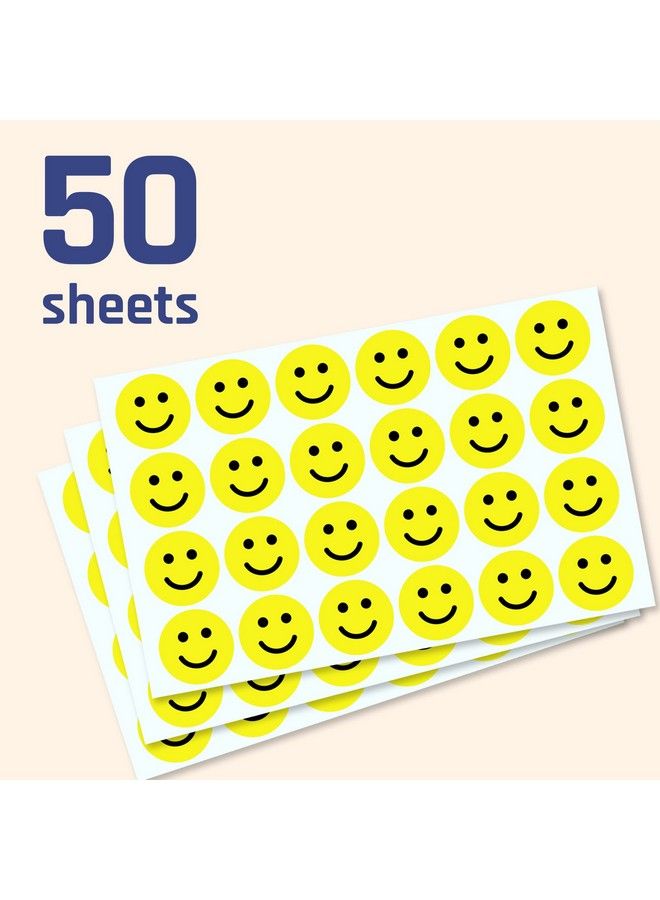 TownStix 1200 Pack 1" Yellow Smiling Happy Face Stickers - Image 4